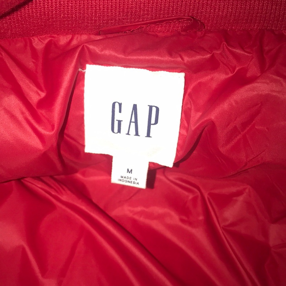 Gap Red Puffer Bomber Jacket - image 6